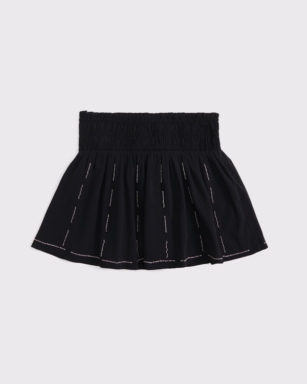 beaded micro mini skort, Black view 2