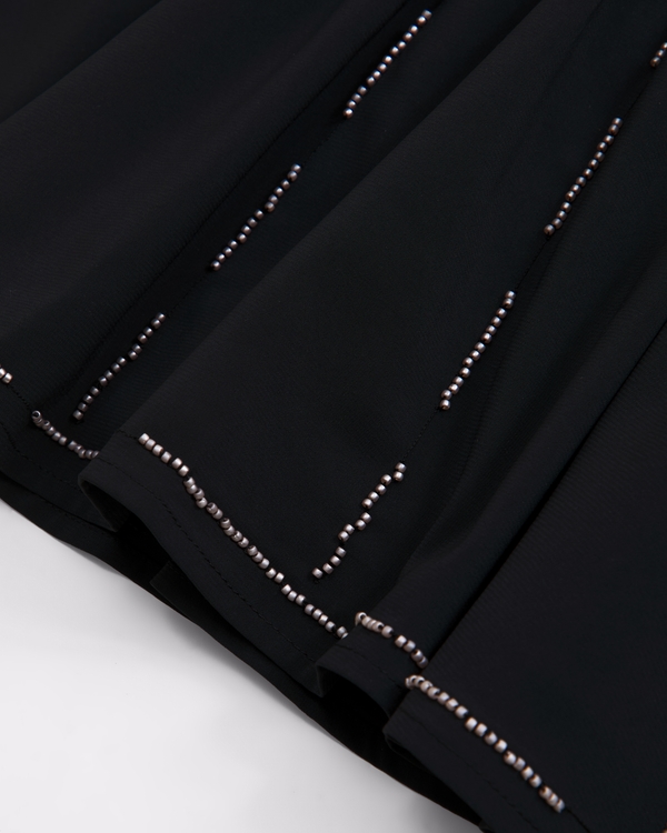 beaded micro mini skort, Black view 2