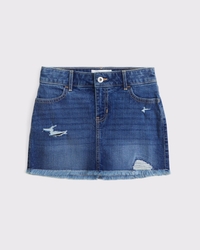 low rise denim mini skort
