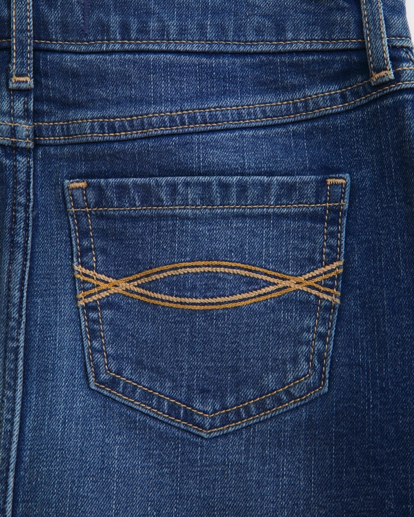 low rise denim mini skort, Medium Wash view 2