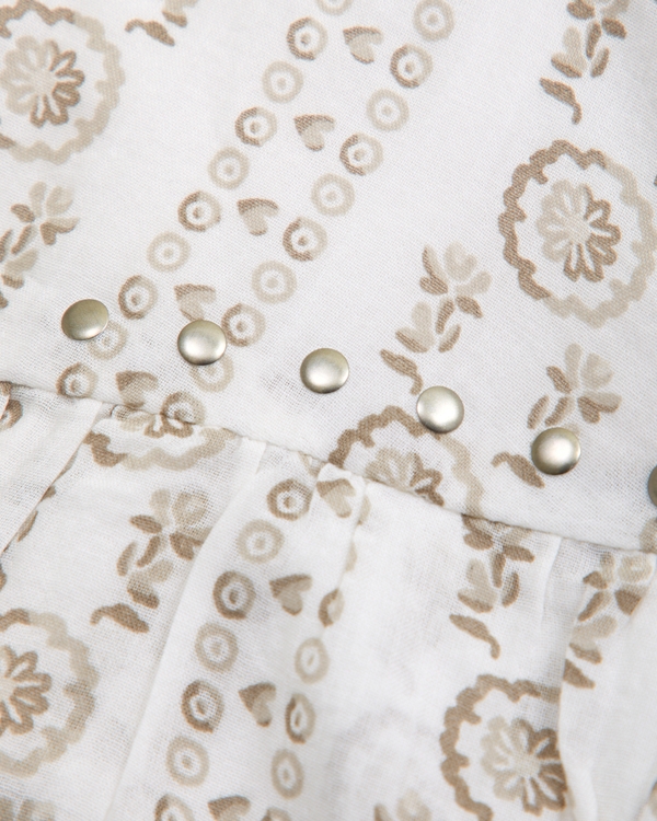 boho tiered mini skort, Cream Pattern view 2