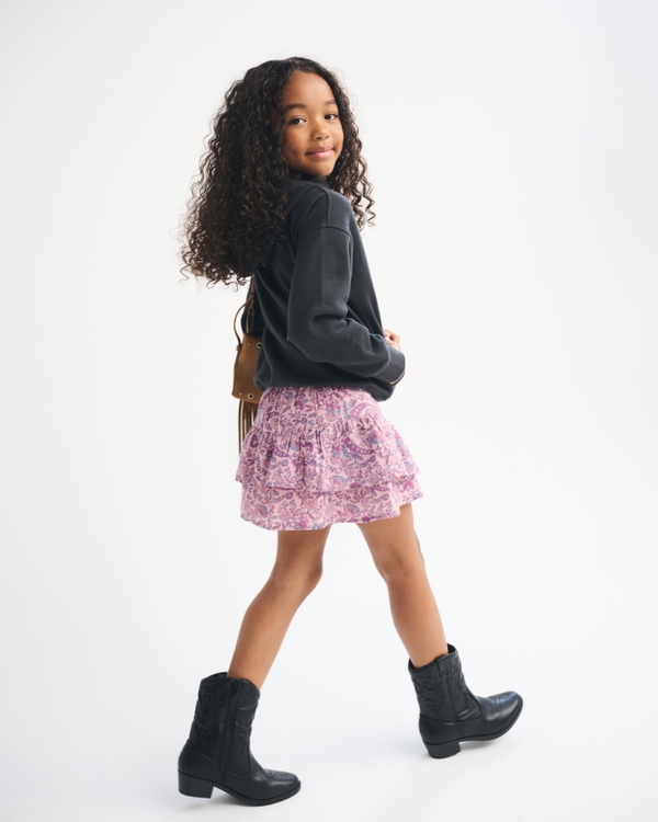 boho tiered mini skort