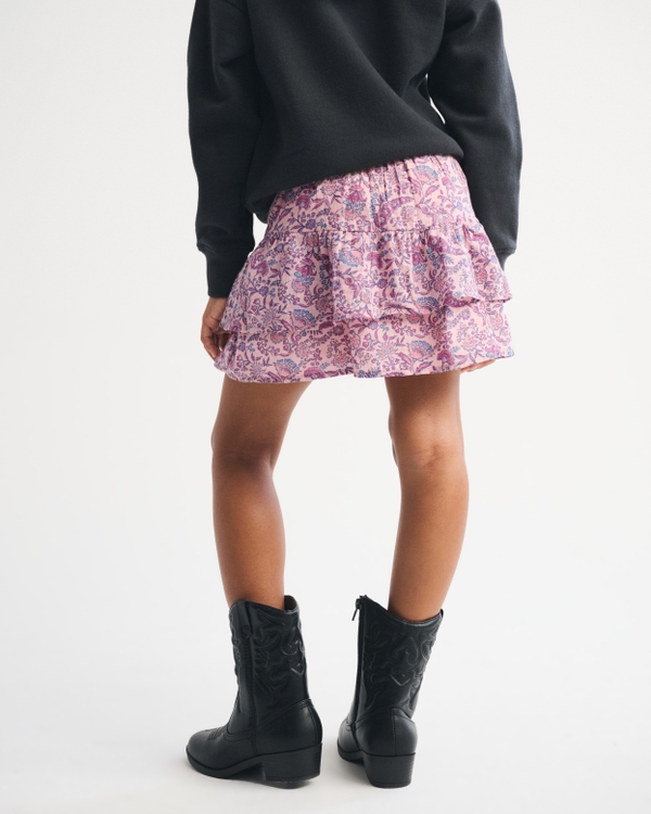 boho tiered mini skort