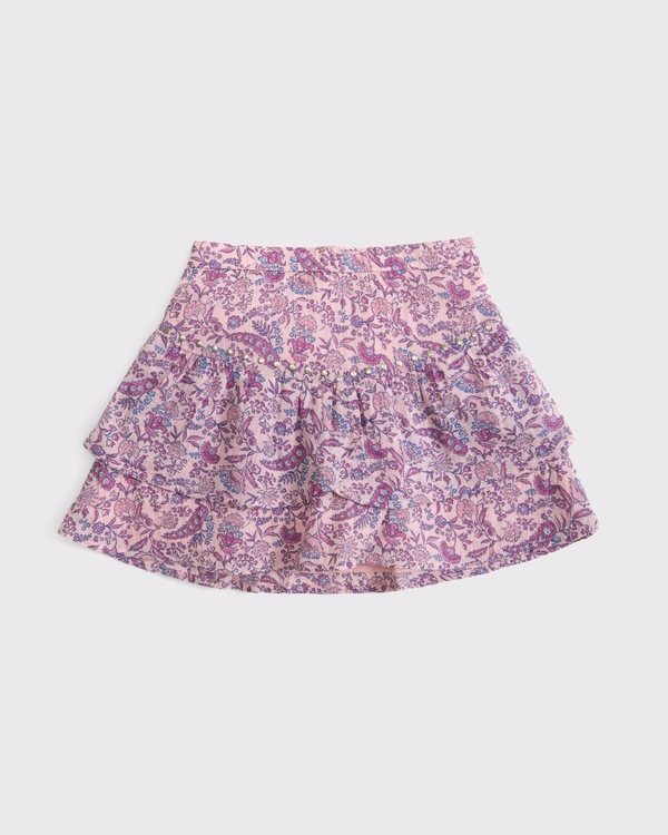 boho tiered mini skort, Pink Pattern view 2