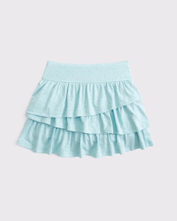 ypb tiered ruffle mini skort, Ocean Blue view 1