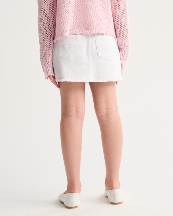 low rise denim mini skort