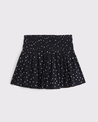 minifalda pantalón con cintura de fruncido tipo nido de abeja