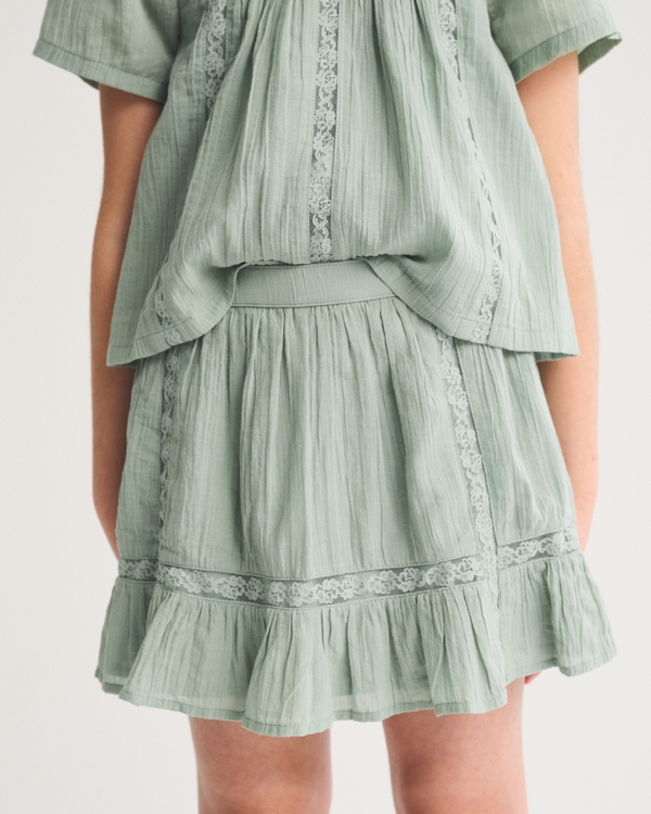 lace-trim set mini skort