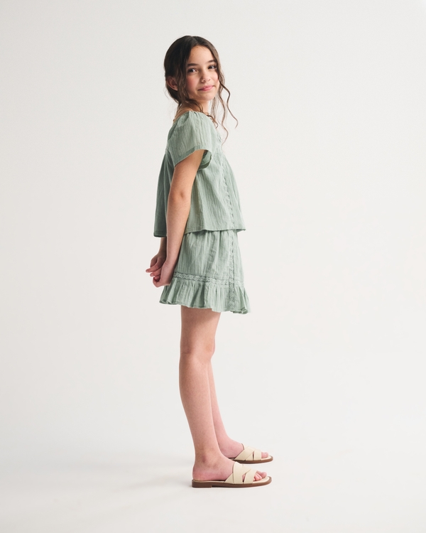 lace-trim set mini skort