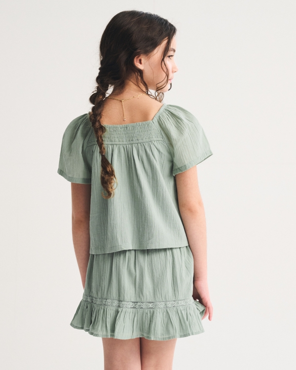 lace-trim set mini skort