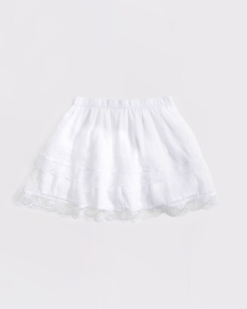 tiered lace-trim mini skort