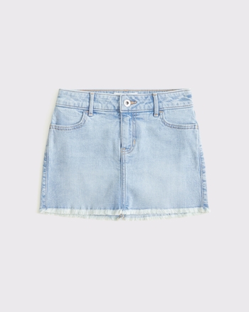 low rise denim mini skort