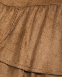 boho tiered vegan suede mini skort