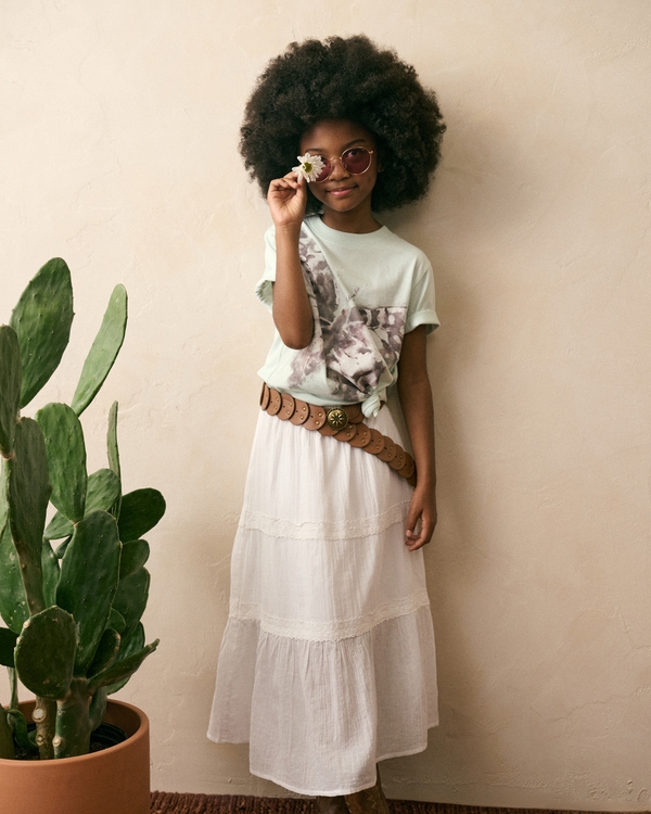 boho maxi skirt, White view 1