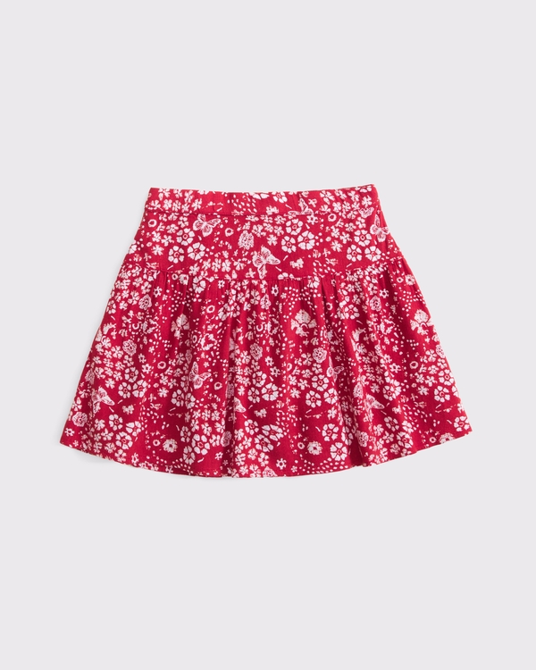 pull-on skirt, Red Pattern view 1