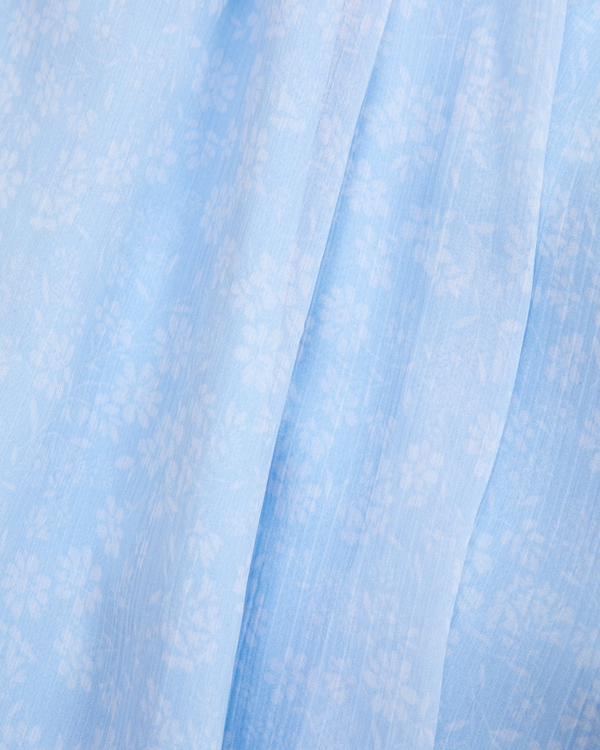 smocked waistband mini skort, Light Blue Pattern view 2