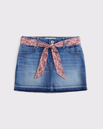 low rise belted denim mini skort from Abercrombie & Fitch - $21.99