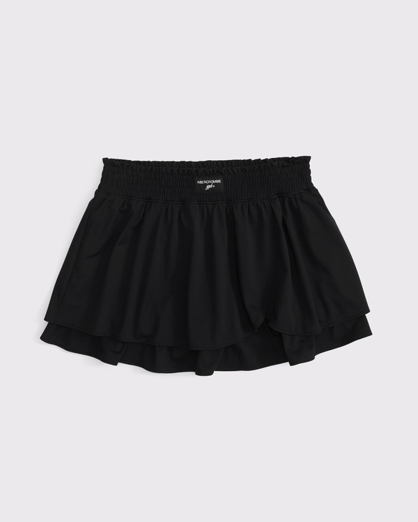 ypb tiered ruffle active skirt, Black view 1