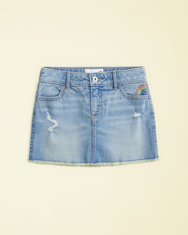 kids pride low rise mini skort, Light Wash view 1