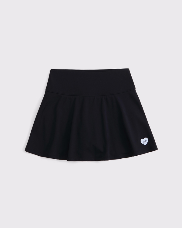 ypb back ruffle mini skort, Black view 1