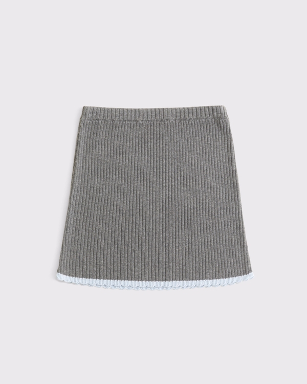 sweater mini skirt, Gray view 1