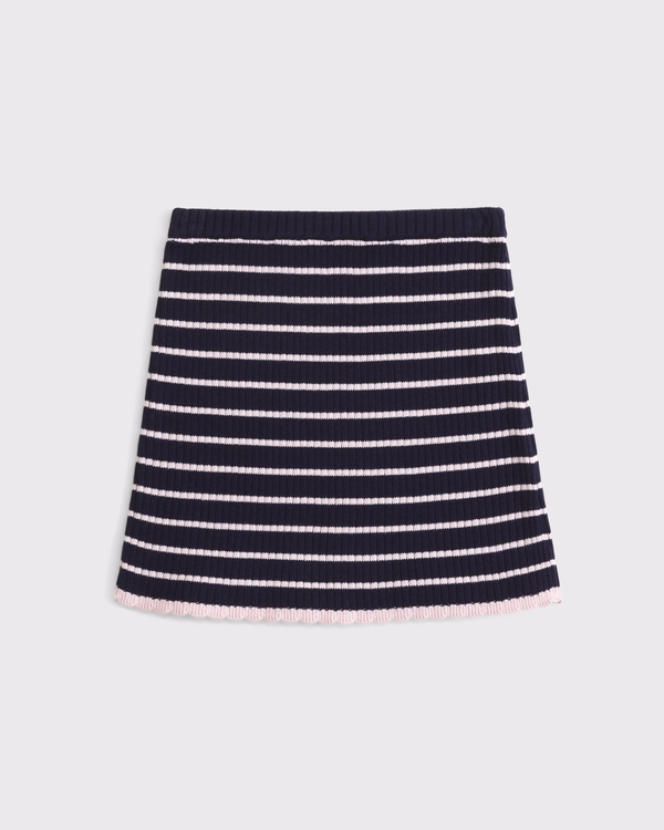 sweater mini skirt, Navy Stripe view 1
