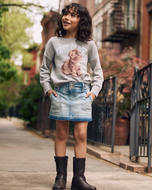 denim mini skort, Light Denim view 1
