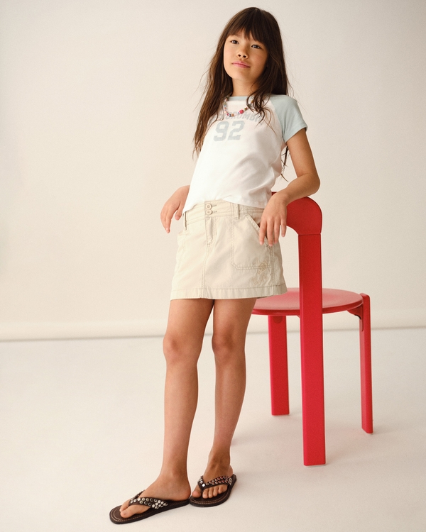 cargo twill skirt, Beige view 1