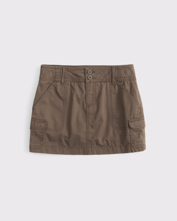cargo twill skirt, Brown view 1