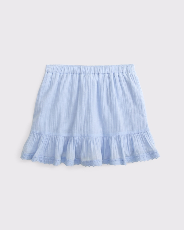 lace-trim mini skirt, Blue view 1