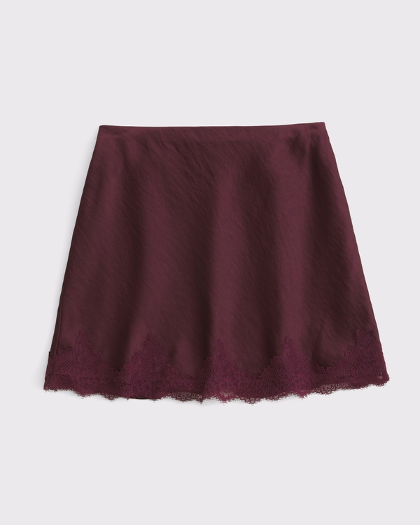 lace-trim mini skirt
