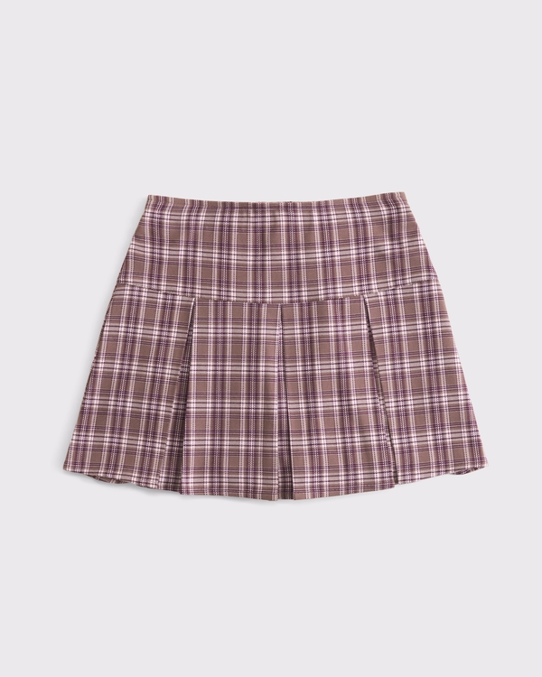 pleated mini skort, Pink Plaid view 1