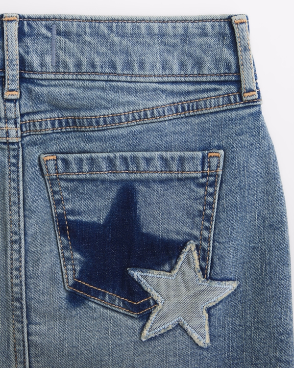 low rise denim mini skort, Medium view 1