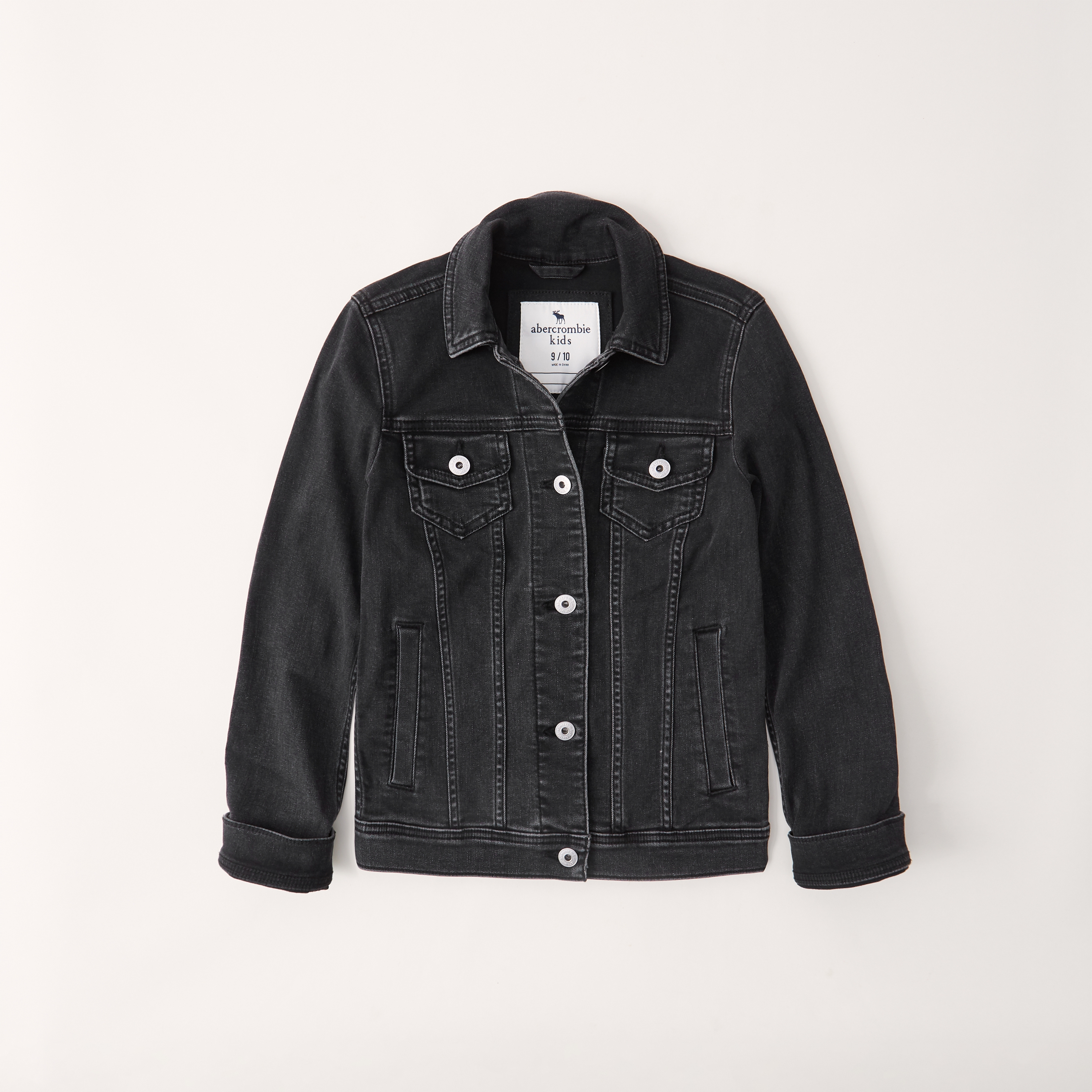 girls black denim jacket