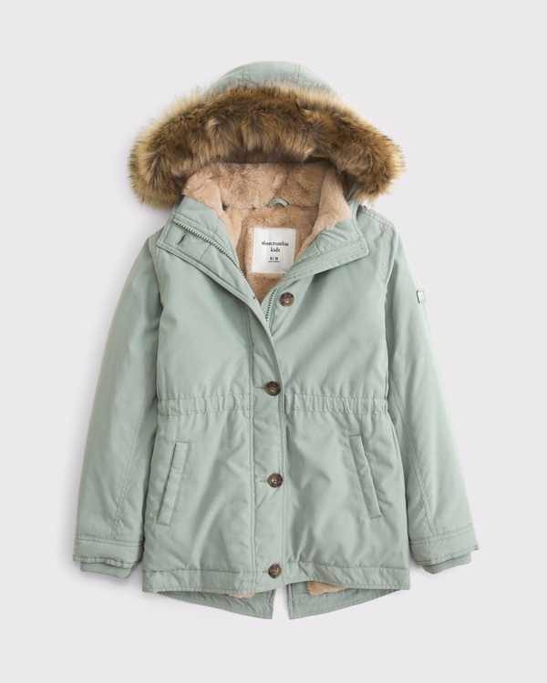 hooded faux fur-trim parks