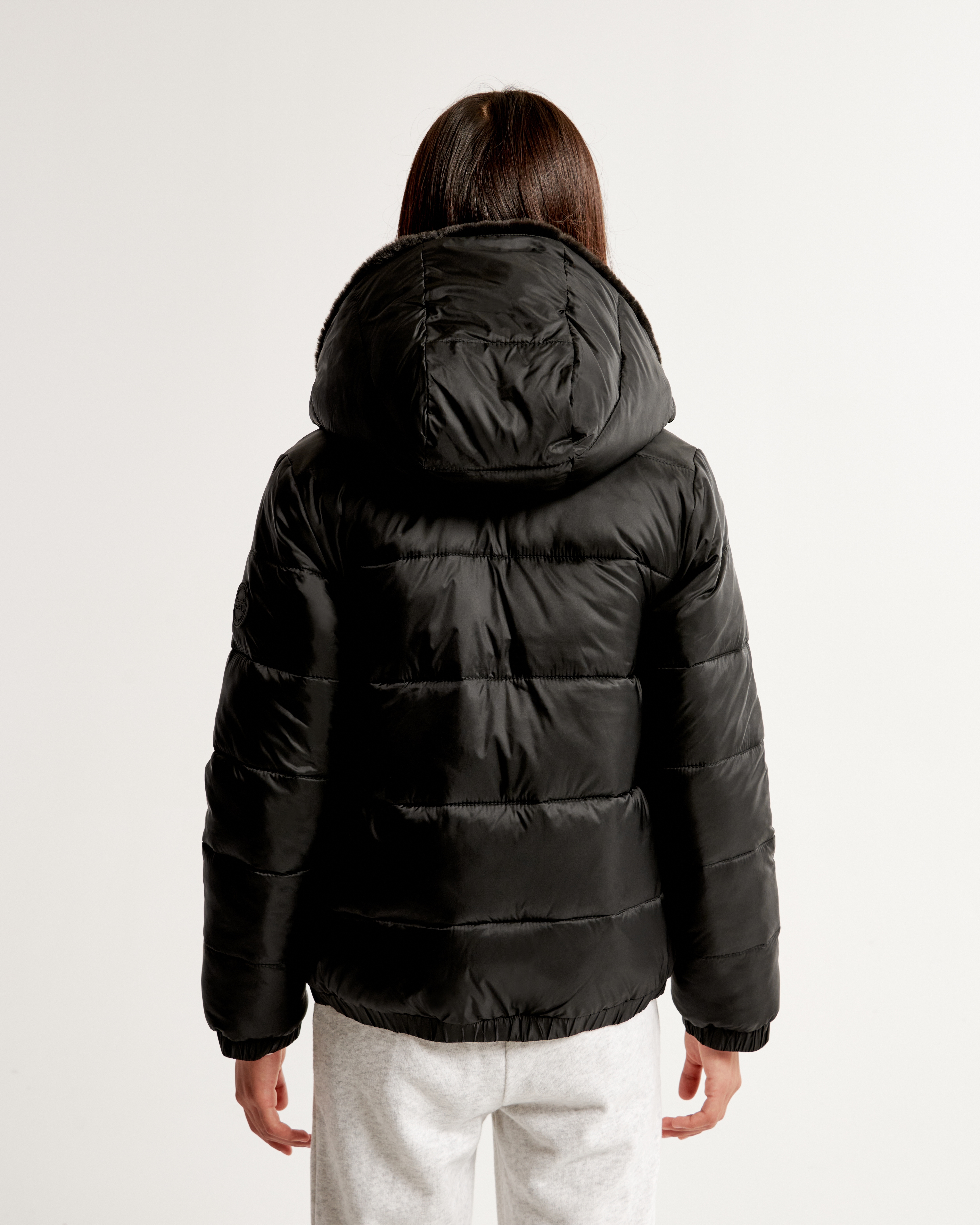 Abercrombie black hot sale puffer jacket