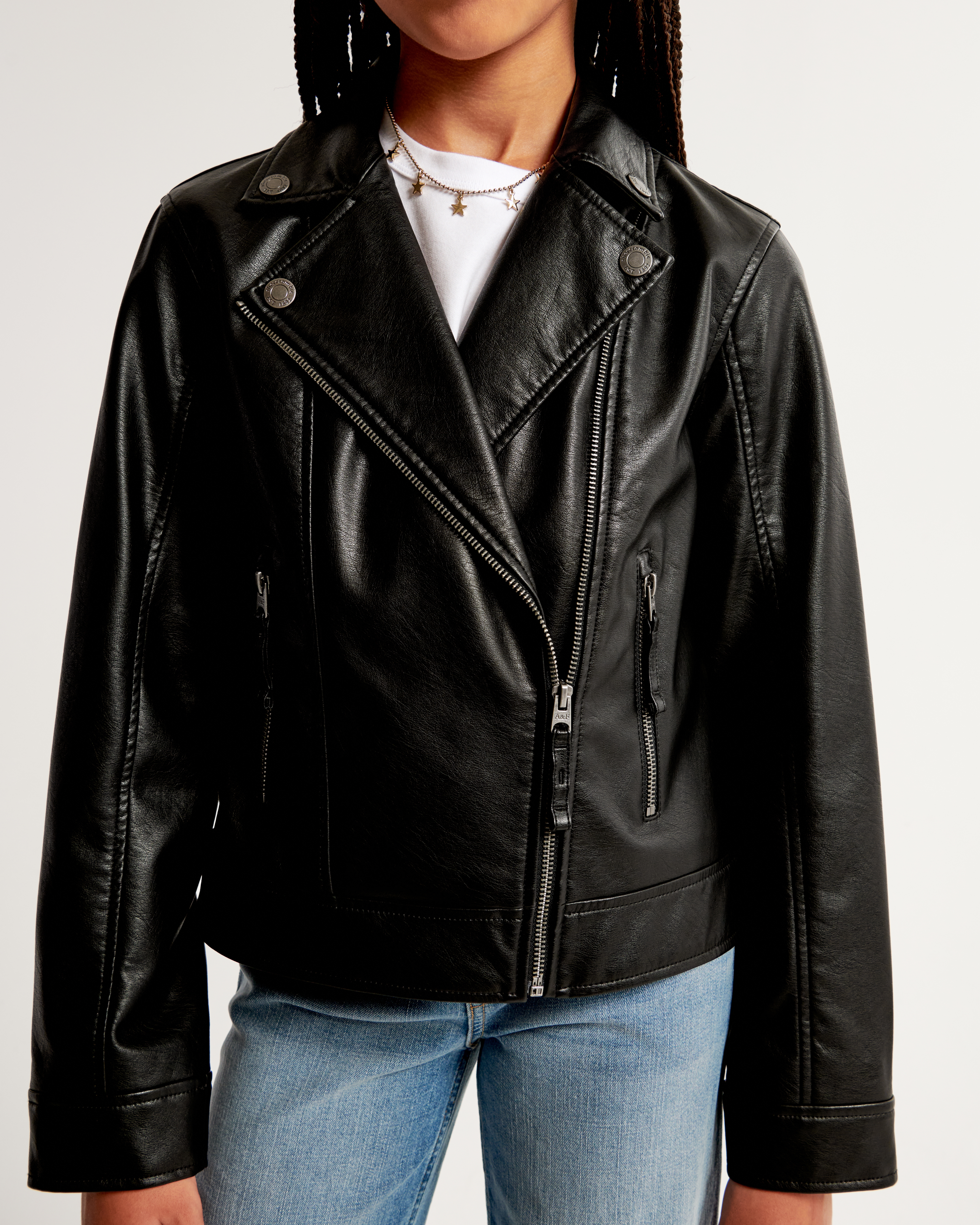 Ladies faux hotsell leather jacket