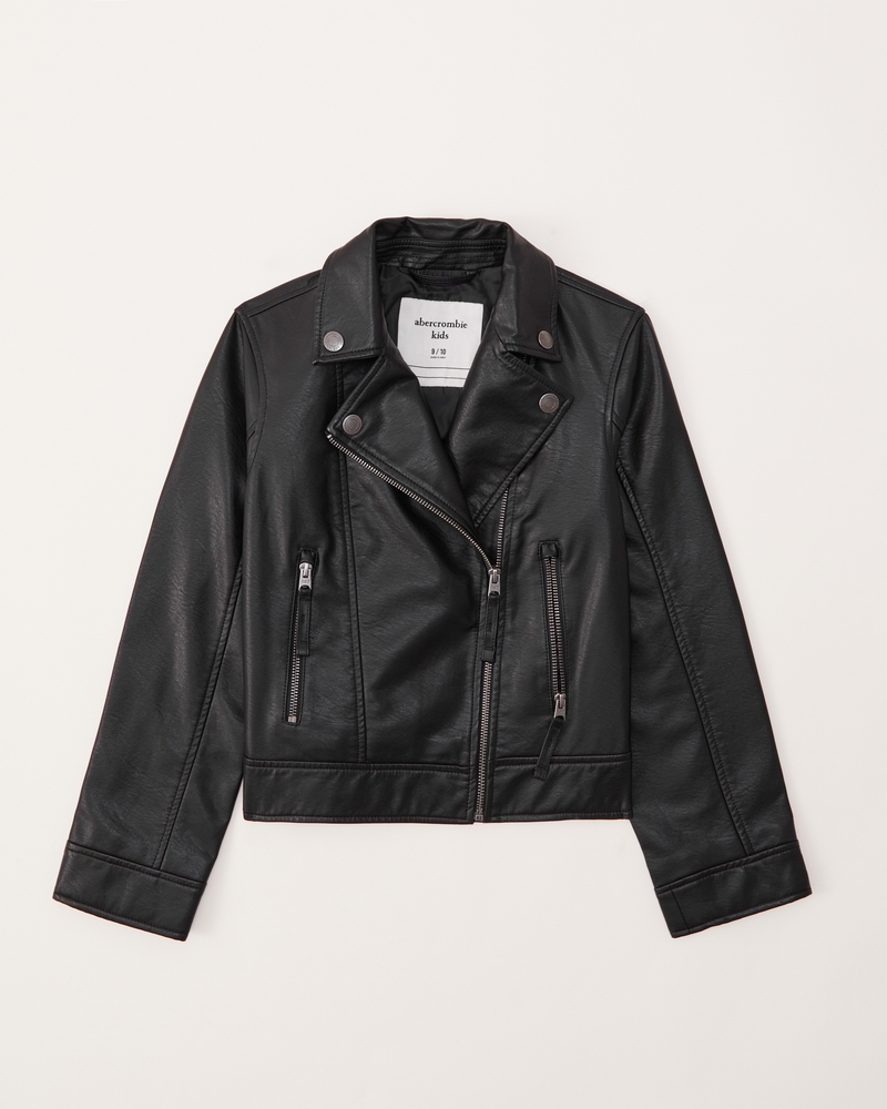 girls faux leather jacket | girls coats & jackets | Abercrombie.com