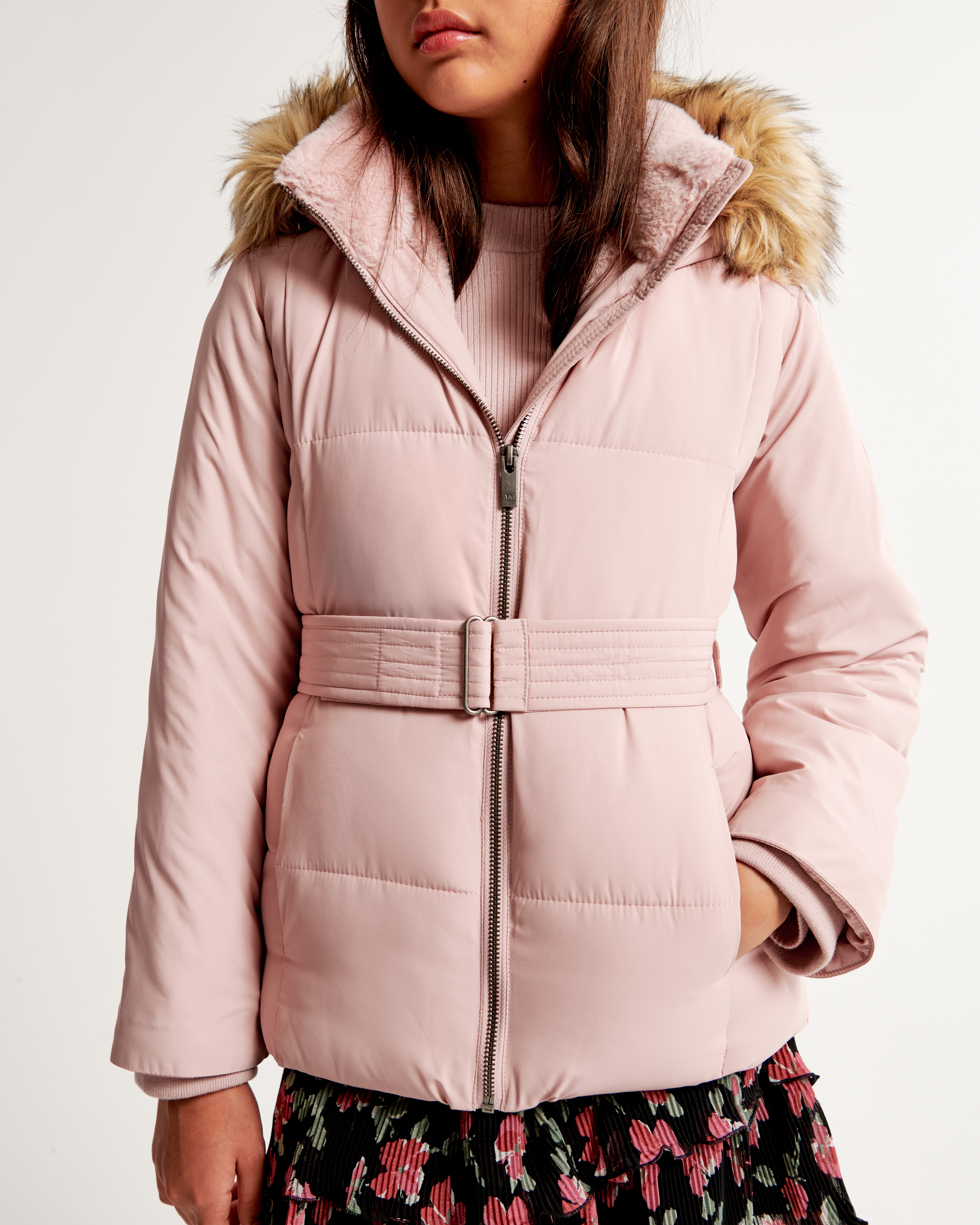 girls a f ultra belted parka girls clearance Abercrombie