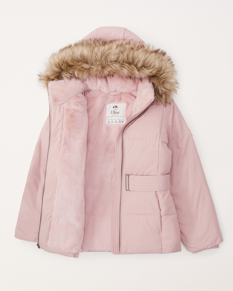 girls a&f ultra girls parka belted clearance 