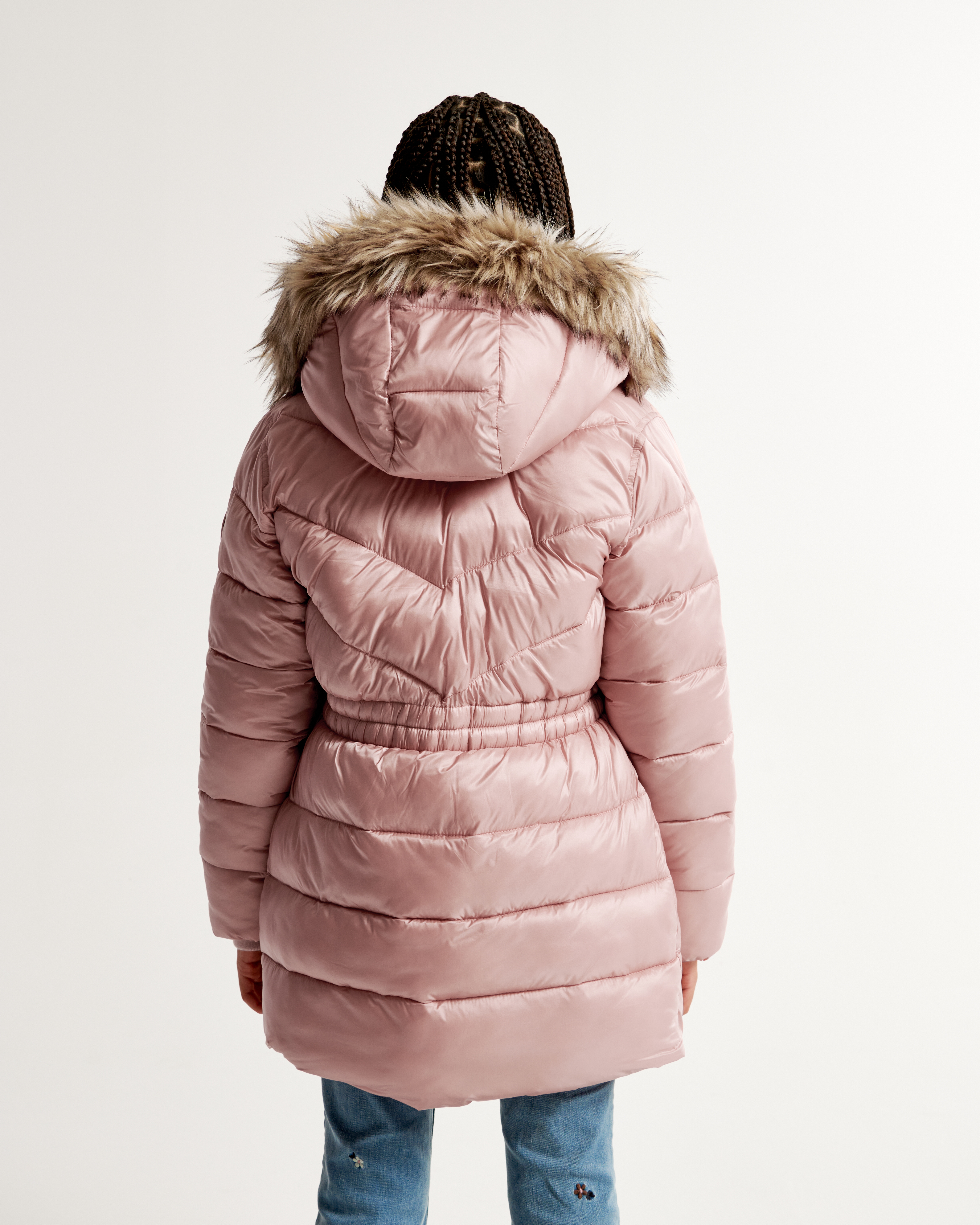 Little girl coats discount with fur hood