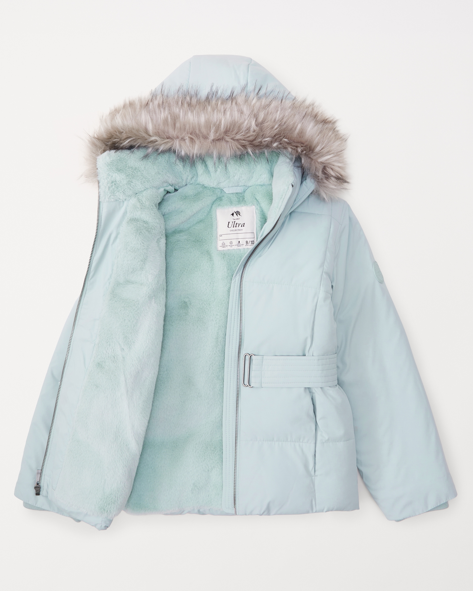 girls a&f ultra belted parka, girls clearance