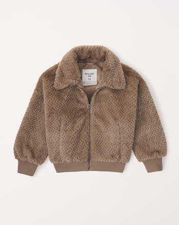 girls faux fur bomber jacket girls clearance Abercrombie