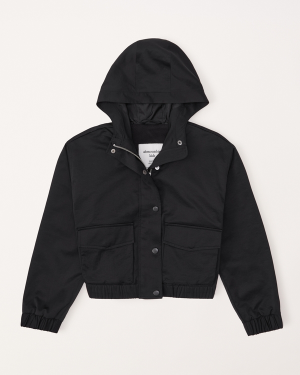 cozy lined windbreaker, Black