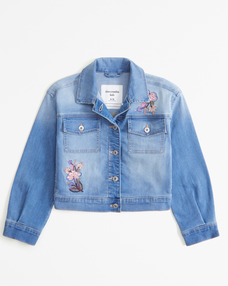 Girls cropped denim clearance jacket