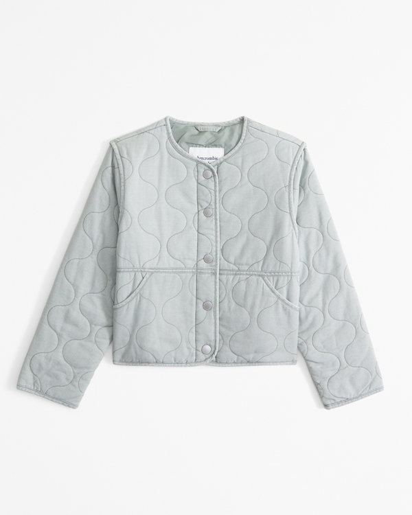 quilted liner jacket, Green