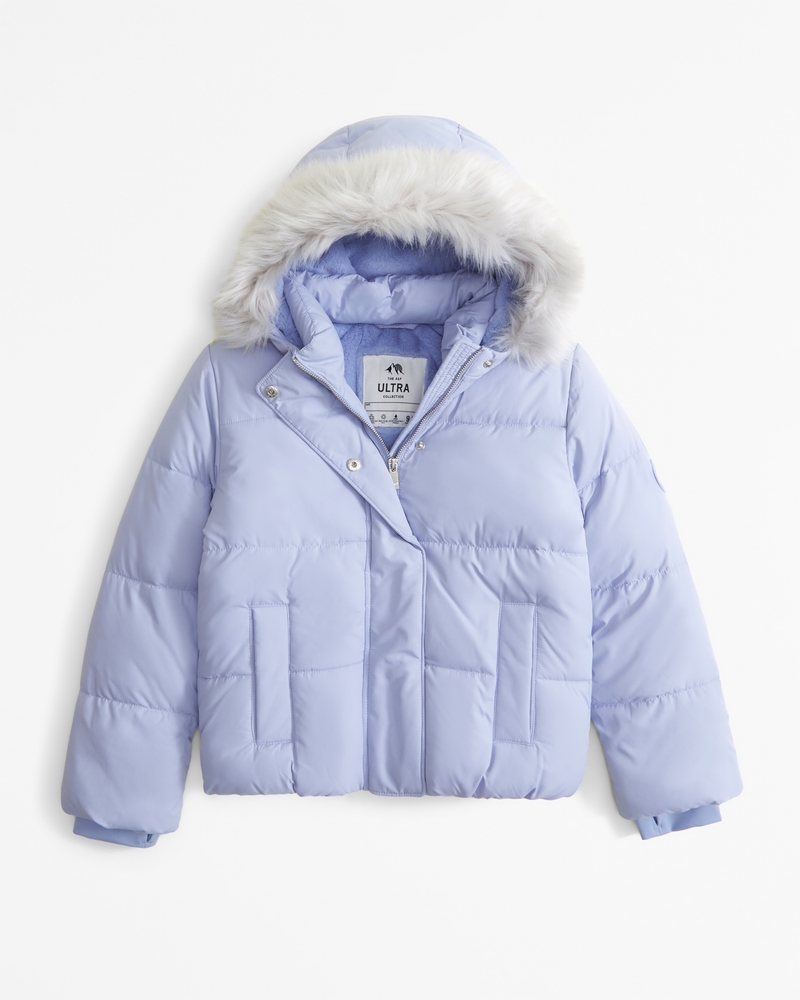 Pale blue puffer coat best sale