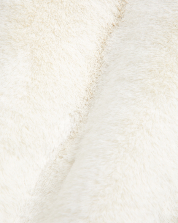 long-length faux fur jacket, Cream view 2