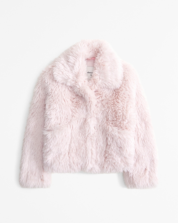 faux fur jacket, Pink view 1