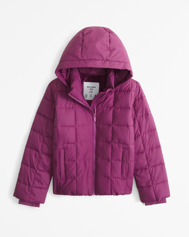 PURPLE WIND RESISTANT HOODED COAT, CHILD PURPLE WIND RESISTANT HOODED COAT, CHILD